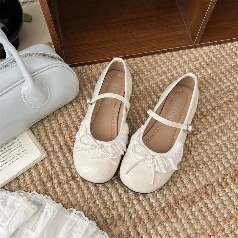 Autumn Butterfly-knot Women Ballet Flats Shoes Ladies Casual Soft Sole Eelgant Dress Flats Mary Jane Shoes