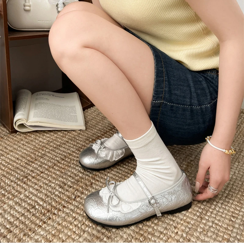 Autumn Butterfly-knot Women Ballet Flats Shoes Ladies Casual Soft Sole Eelgant Dress Flats Mary Jane Shoes