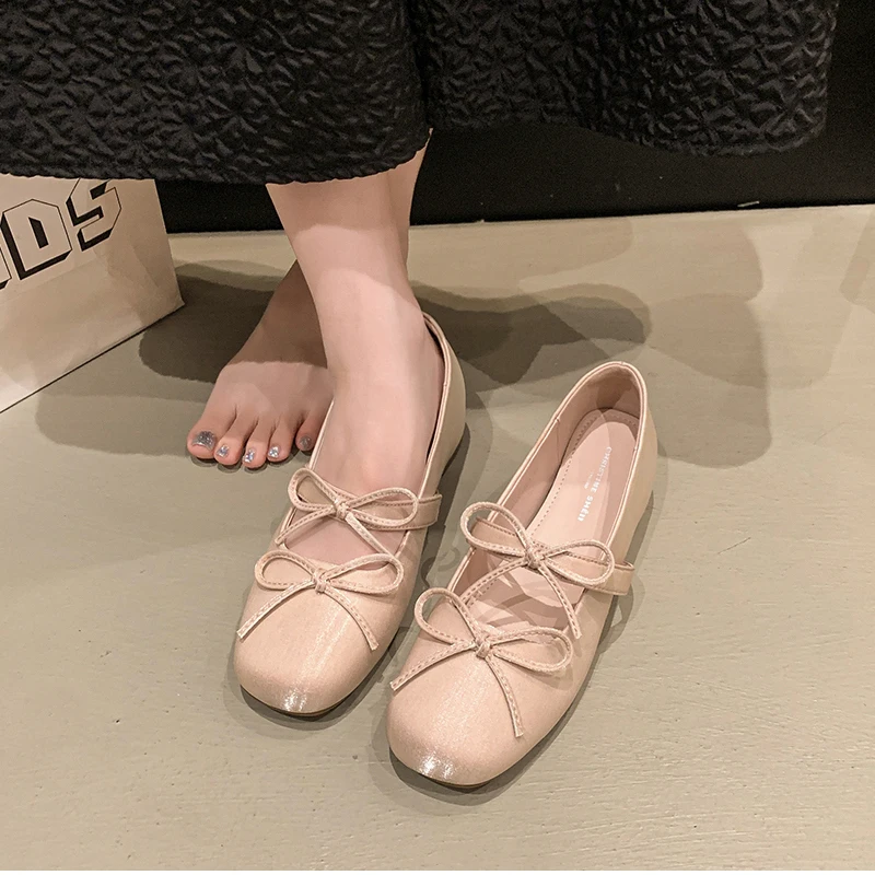 New Butterfly-knot Women Mary Jane Shoes Fashion Slip on Internal Elevation Shoes Ladies Outdoor Dress Shoes