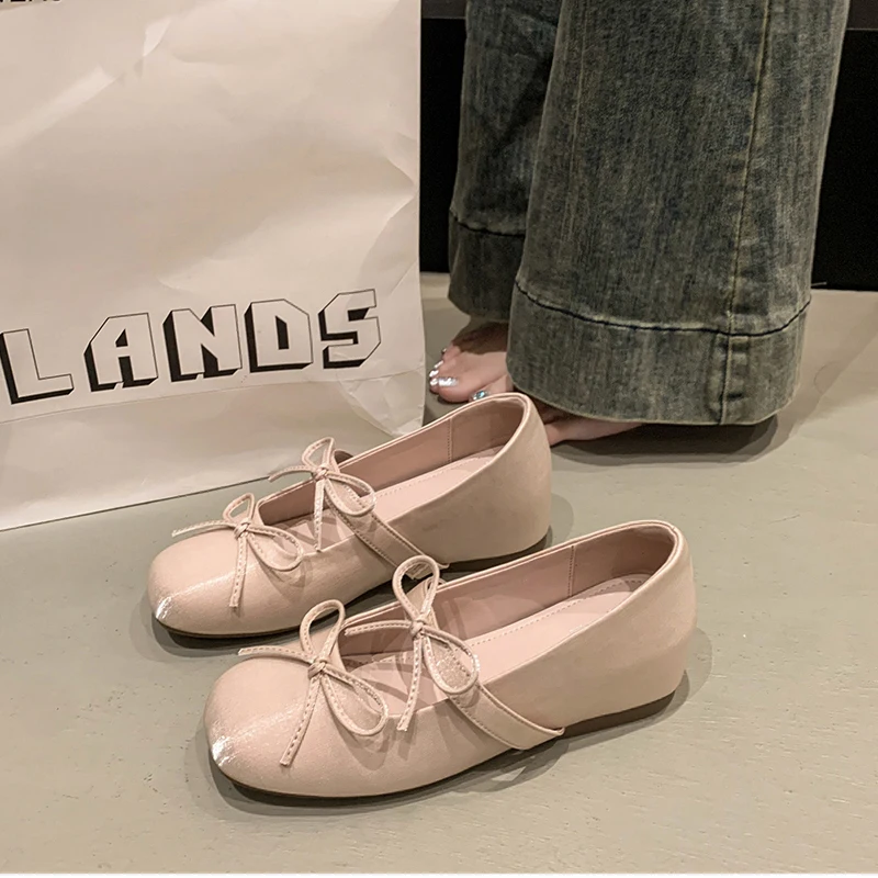 New Butterfly-knot Women Mary Jane Shoes Fashion Slip on Internal Elevation Shoes Ladies Outdoor Dress Shoes