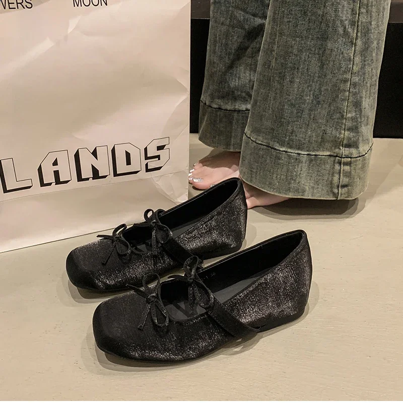 New Butterfly-knot Women Mary Jane Shoes Fashion Slip on Internal Elevation Shoes Ladies Outdoor Dress Shoes