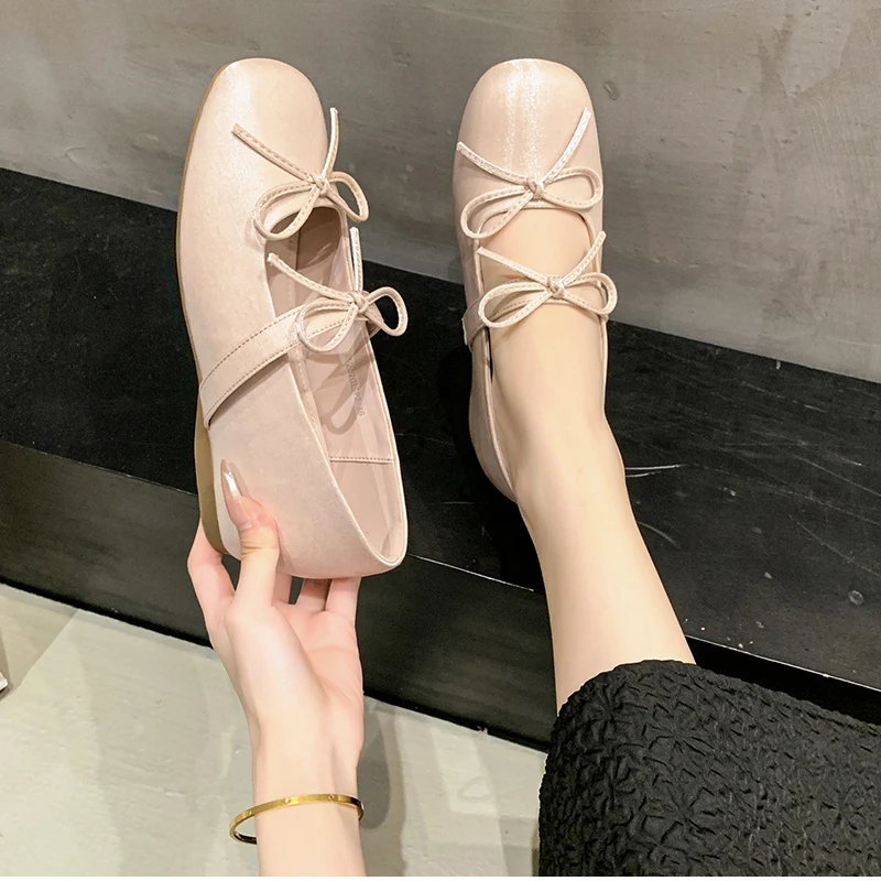 New Butterfly-knot Women Mary Jane Shoes Fashion Slip on Internal Elevation Shoes Ladies Outdoor Dress Shoes