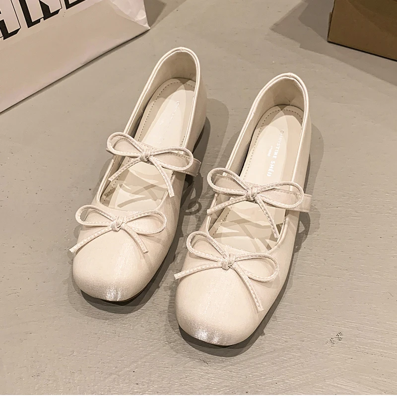 New Butterfly-knot Women Mary Jane Shoes Fashion Slip on Internal Elevation Shoes Ladies Outdoor Dress Shoes