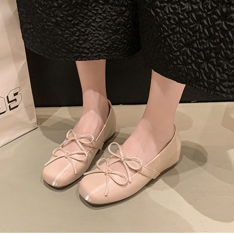 New Butterfly-knot Women Mary Jane Shoes Fashion Slip on Internal Elevation Shoes Ladies Outdoor Dress Shoes