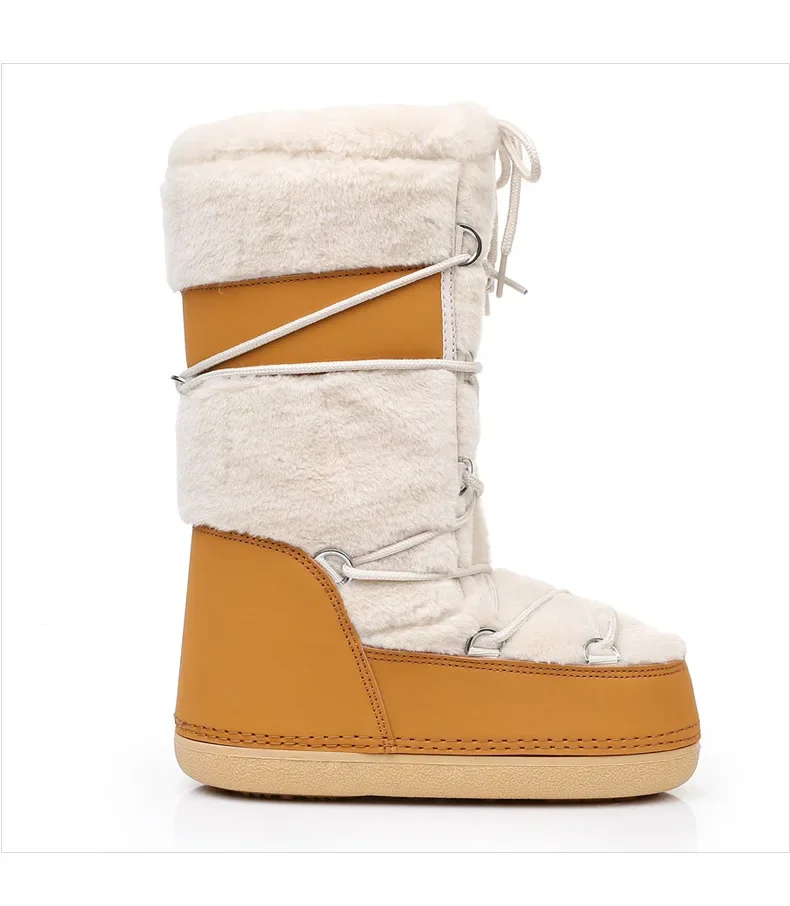 Women's Winter Boots 2025 New Thickened Space Boots Women Fur Splicing High Tube Woman Snow Boots Ldaies Winter Shoes Non-slip Women's Winter Boots 2025 New Thickened Space Boots Women Fur Splicing High Tube Woman Snow Boots Ldaies Winter Shoes Non-slip