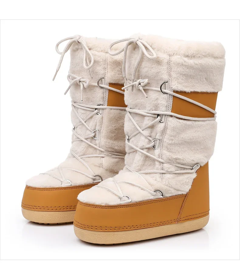 Women's Winter Boots 2025 New Thickened Space Boots Women Fur Splicing High Tube Woman Snow Boots Ldaies Winter Shoes Non-slip Women's Winter Boots 2025 New Thickened Space Boots Women Fur Splicing High Tube Woman Snow Boots Ldaies Winter Shoes Non-slip