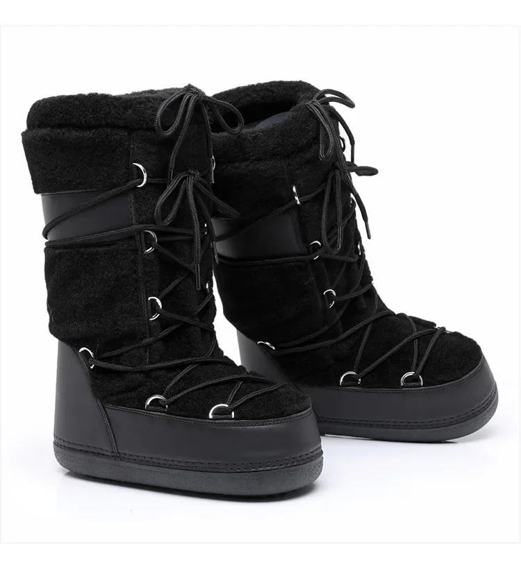 Women's Winter Boots 2025 New Thickened Space Boots Women Fur Splicing High Tube Woman Snow Boots Ldaies Winter Shoes Non-slip Women's Winter Boots 2025 New Thickened Space Boots Women Fur Splicing High Tube Woman Snow Boots Ldaies Winter Shoes Non-slip