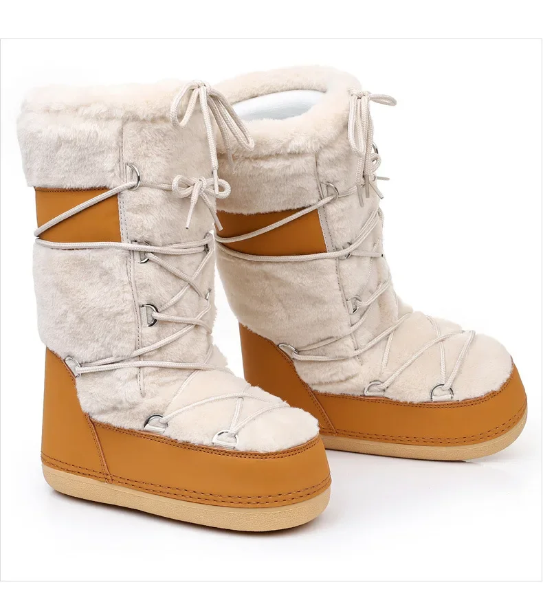 Women's Winter Boots 2025 New Thickened Space Boots Women Fur Splicing High Tube Woman Snow Boots Ldaies Winter Shoes Non-slip Women's Winter Boots 2025 New Thickened Space Boots Women Fur Splicing High Tube Woman Snow Boots Ldaies Winter Shoes Non-slip