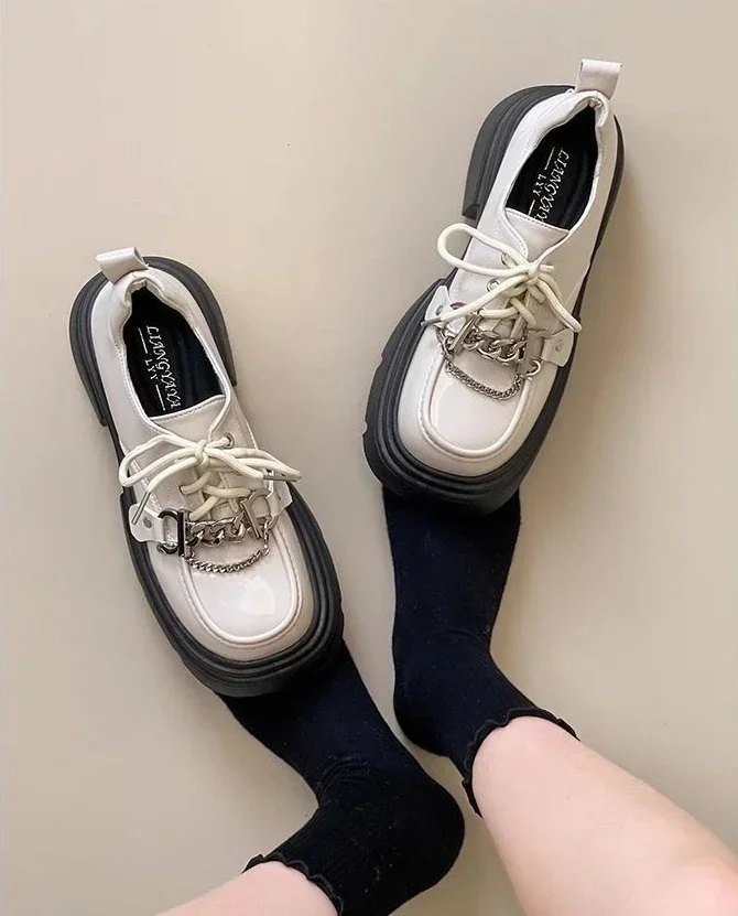 Platform Round Toe Ladies Pumps Women's Shoes with Medium Heels Chic Point Non Slip on Offer Shoe High Quality Lastest Discount