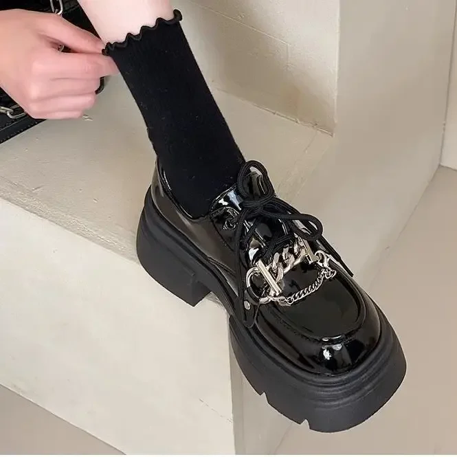 Platform Round Toe Ladies Pumps Women's Shoes with Medium Heels Chic Point Non Slip on Offer Shoe High Quality Lastest Discount