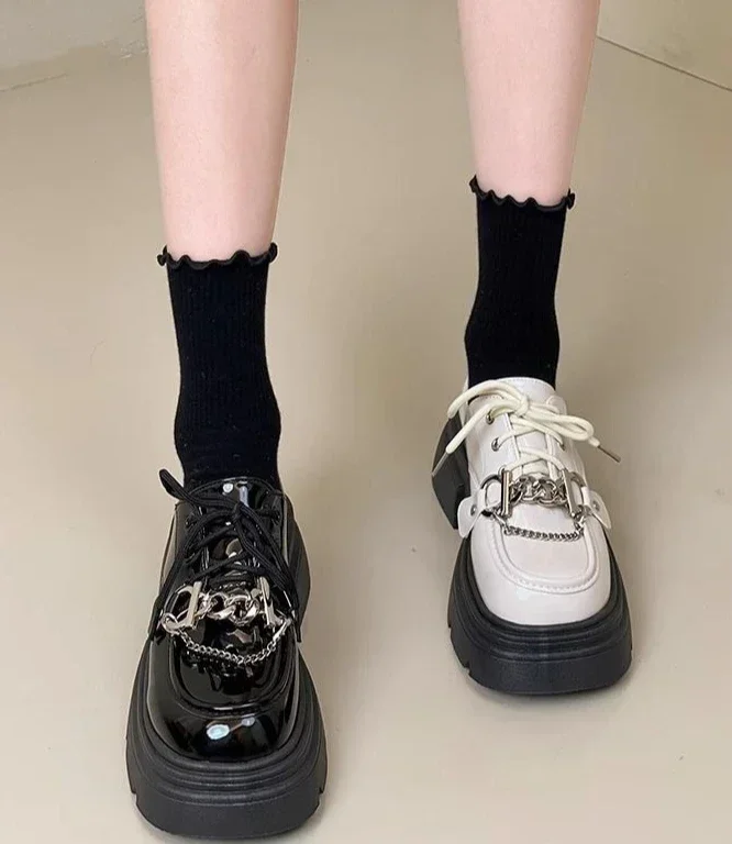 Platform Round Toe Ladies Pumps Women's Shoes with Medium Heels Chic Point Non Slip on Offer Shoe High Quality Lastest Discount