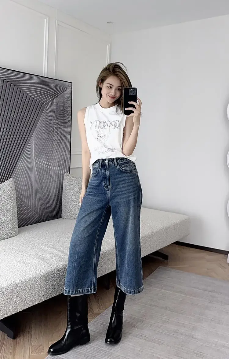 Black Western Punk Mid Calf Shoes For Woman Women's Boots Half High Round Toe Quality On Offer Comfortable Goth Footwear Black Western Punk Mid Calf Shoes For Woman Women's Boots Half High Round Toe Quality On Offer Comfortable Goth Footwear