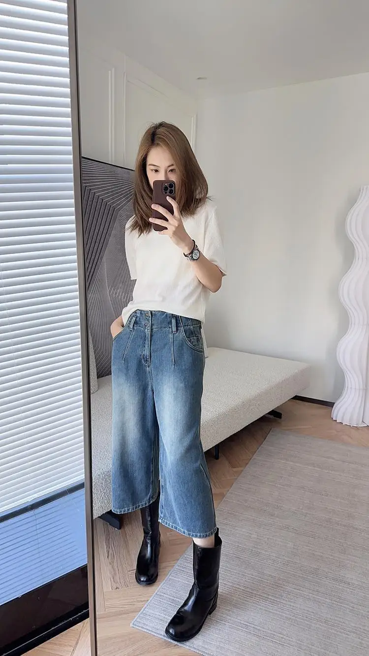 Black Western Punk Mid Calf Shoes For Woman Women's Boots Half High Round Toe Quality On Offer Comfortable Goth Footwear Black Western Punk Mid Calf Shoes For Woman Women's Boots Half High Round Toe Quality On Offer Comfortable Goth Footwear