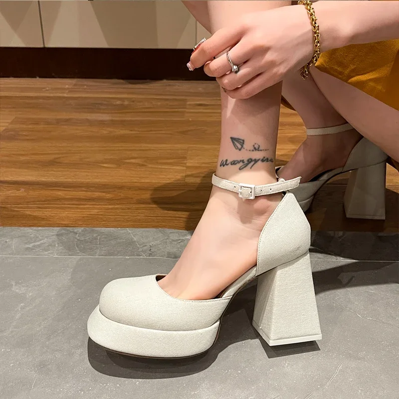 Luxury Flower Print Satin Silk Platform Mary Janes Women 90mm High Heel Ankle Strap Pumps Ladies Trendy Brand Shoes Luxury Flower Print Satin Silk Platform Mary Janes Women 90mm High Heel Ankle Strap Pumps Ladies Trendy Brand Shoes