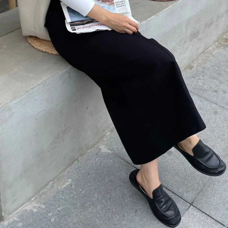 Loafers Women's Shoes 2025 New Spring Round Toe Slip-on Small Leather Shoes Casual Soft Leather Flat Mules