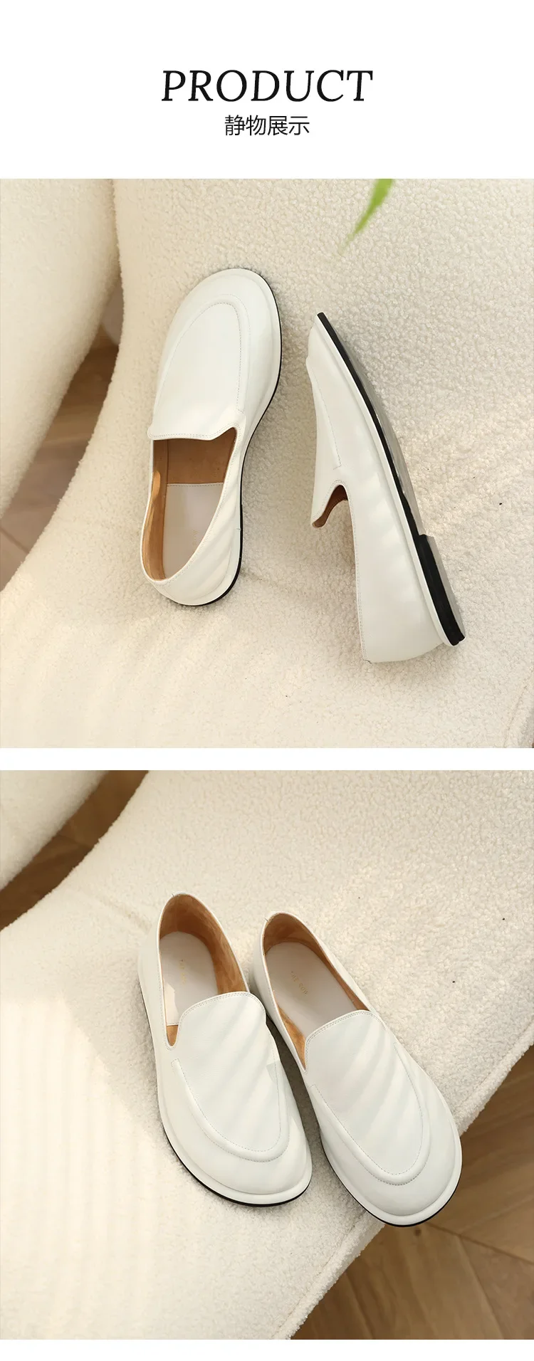 Loafers Women's Shoes 2025 New Spring Round Toe Slip-on Small Leather Shoes Casual Soft Leather Flat Mules