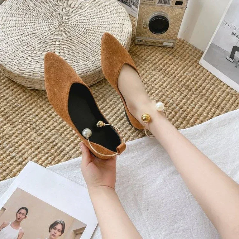 Woman Flats Solid Color Large Size Pointed Toe Elegant Party On Promotion 2025 Summer Spring Stylish Shoe Y2k 39 Shoes for Women
