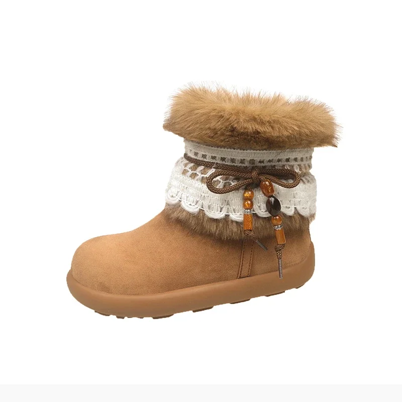 Winter Chunky Thick Sole Keep Warm Women Snow Boots Outdoor Concise Soft Sole Cotton Short Booties Shoes Zapatos Mujer