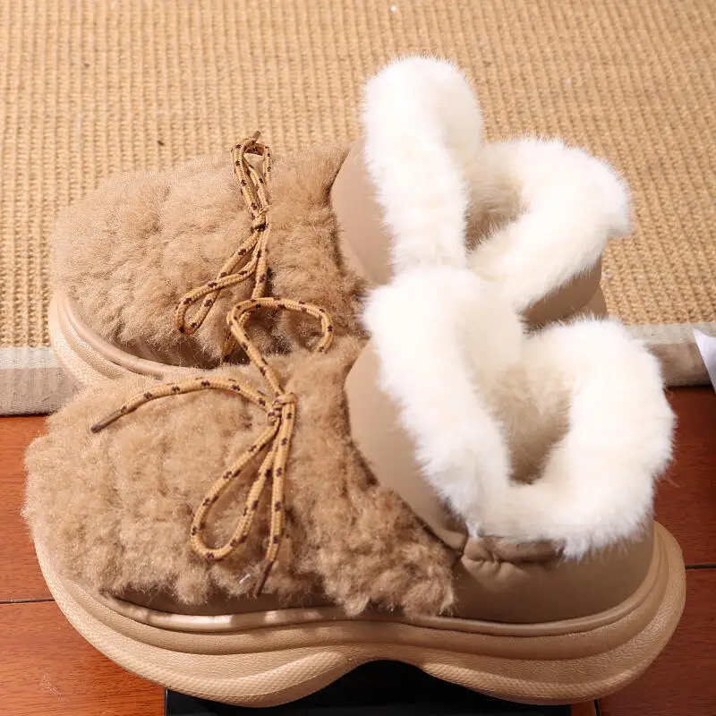 Comfort Thick Bottom Fluffy Fur Snow Boots Women 2025 Winter Chunky Platform Non Slip Furry Ankle Boots Warm Thick Plush Shoes Comfort Thick Bottom Fluffy Fur Snow Boots Women 2025 Winter Chunky Platform Non Slip Furry Ankle Boots Warm Thick Plush Shoes