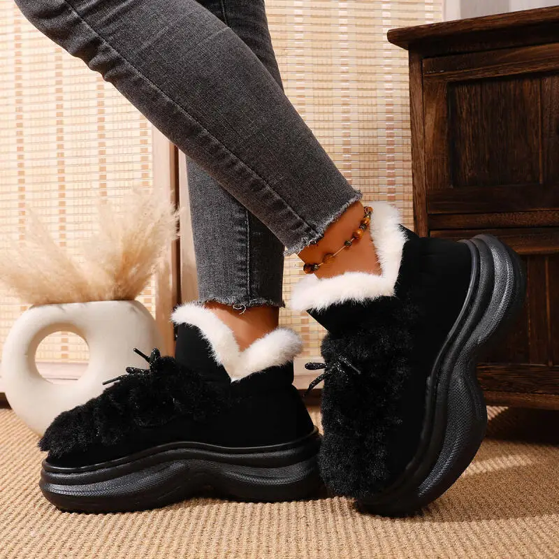 Comfort Thick Bottom Fluffy Fur Snow Boots Women 2025 Winter Chunky Platform Non Slip Furry Ankle Boots Warm Thick Plush Shoes Comfort Thick Bottom Fluffy Fur Snow Boots Women 2025 Winter Chunky Platform Non Slip Furry Ankle Boots Warm Thick Plush Shoes