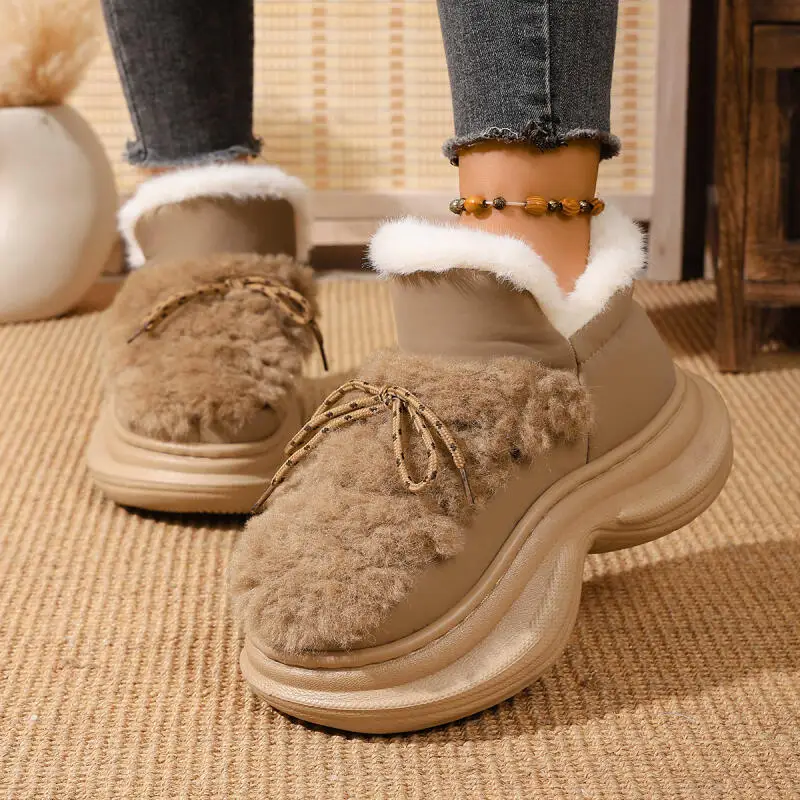 Comfort Thick Bottom Fluffy Fur Snow Boots Women 2025 Winter Chunky Platform Non Slip Furry Ankle Boots Warm Thick Plush Shoes Comfort Thick Bottom Fluffy Fur Snow Boots Women 2025 Winter Chunky Platform Non Slip Furry Ankle Boots Warm Thick Plush Shoes