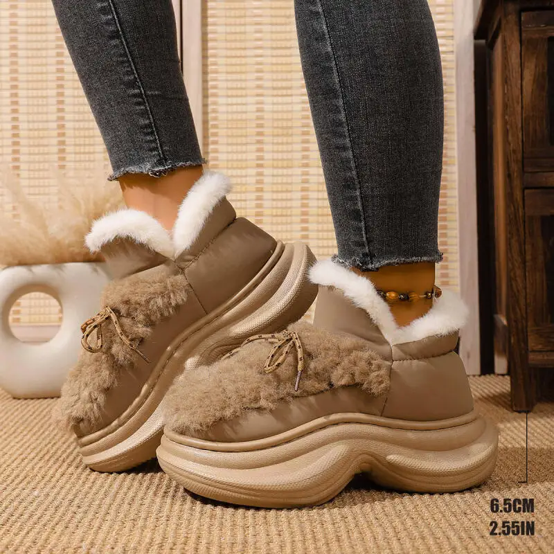 Comfort Thick Bottom Fluffy Fur Snow Boots Women 2025 Winter Chunky Platform Non Slip Furry Ankle Boots Warm Thick Plush Shoes Comfort Thick Bottom Fluffy Fur Snow Boots Women 2025 Winter Chunky Platform Non Slip Furry Ankle Boots Warm Thick Plush Shoes