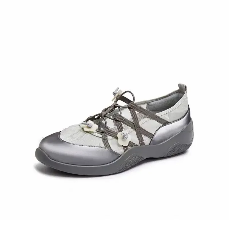 Mary Jane Ballet Flats Women's Summer New Thick Bottom Heightening Casual Sports Shoes Round Toe Rubber Sole