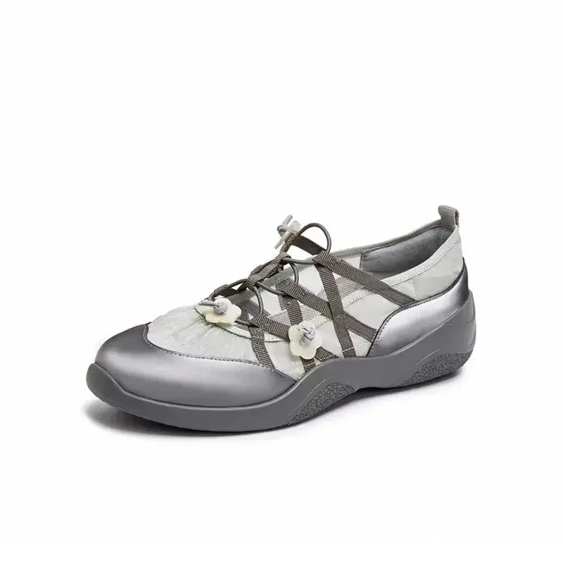 Mary Jane Ballet Flats Women's Summer New Thick Bottom Heightening Casual Sports Shoes Round Toe Rubber Sole