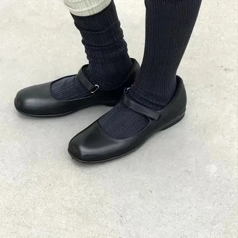 Square Toe Mary Jane Shoes Plus Size Women's Shoes 33-44 Summer Asaguchi Single Shoe Women's Commuter Ballet Flats