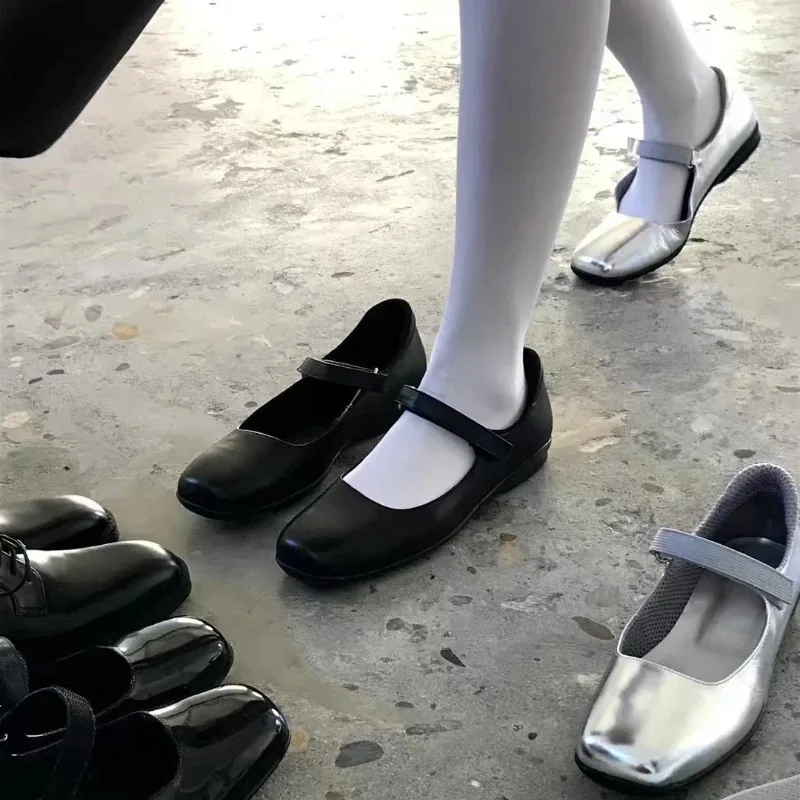 Square Toe Mary Jane Shoes Plus Size Women's Shoes 33-44 Summer Asaguchi Single Shoe Women's Commuter Ballet Flats
