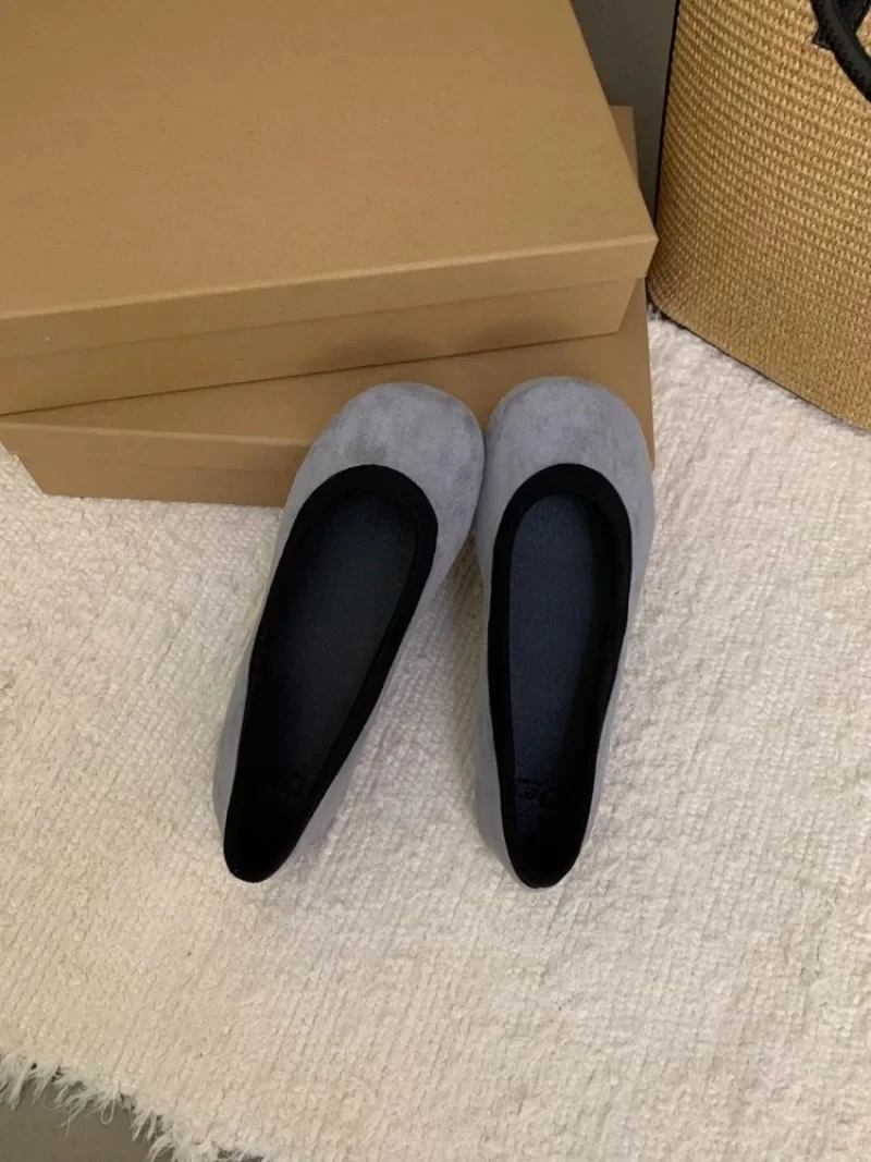 2025 Ladies Shoes Shallow Women's Flats Fashion Round Toe Casual Flat Shoes New Color Matching Flat Slip on Solid Zapatos