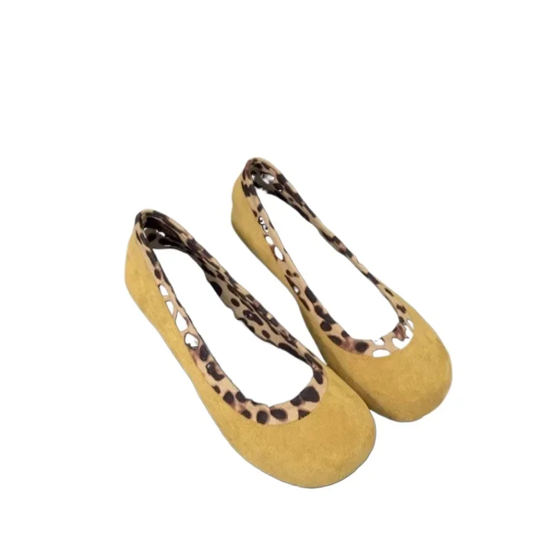 2025 Ladies Shoes Shallow Women's Flats Fashion Round Toe Casual Flat Shoes New Color Matching Flat Slip on Solid Zapatos