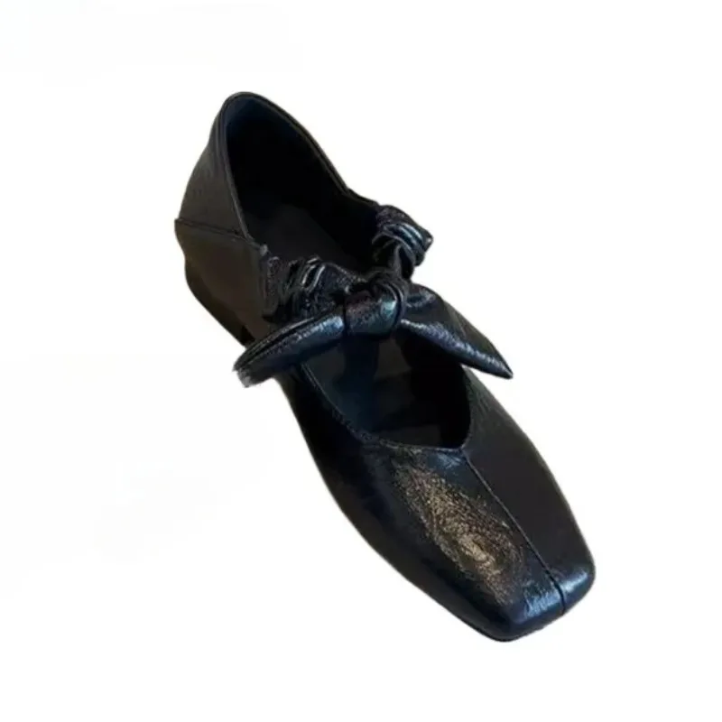 Mary Janes Ballet High Heels Shoes Women Square Toe Sandals 2025 Trend Loafers Summer Elegant Shallow Dress Zapatos De Mujer