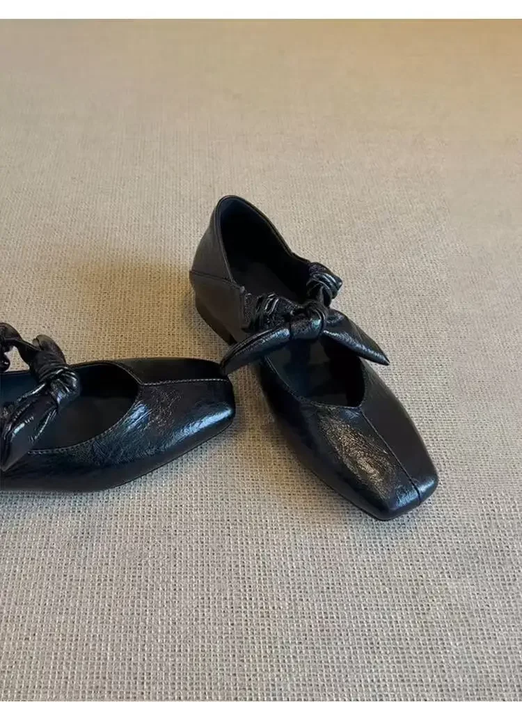 Mary Janes Ballet High Heels Shoes Women Square Toe Sandals 2025 Trend Loafers Summer Elegant Shallow Dress Zapatos De Mujer