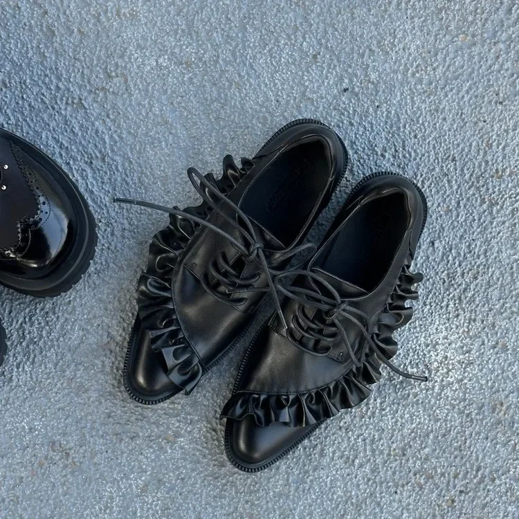 Spring Classic Women Shoes Lace Up Mid Heels Shoes Pointed Toe Chunky Pumps Designer Summer 2025 New Dress Mujer De Zapatillas