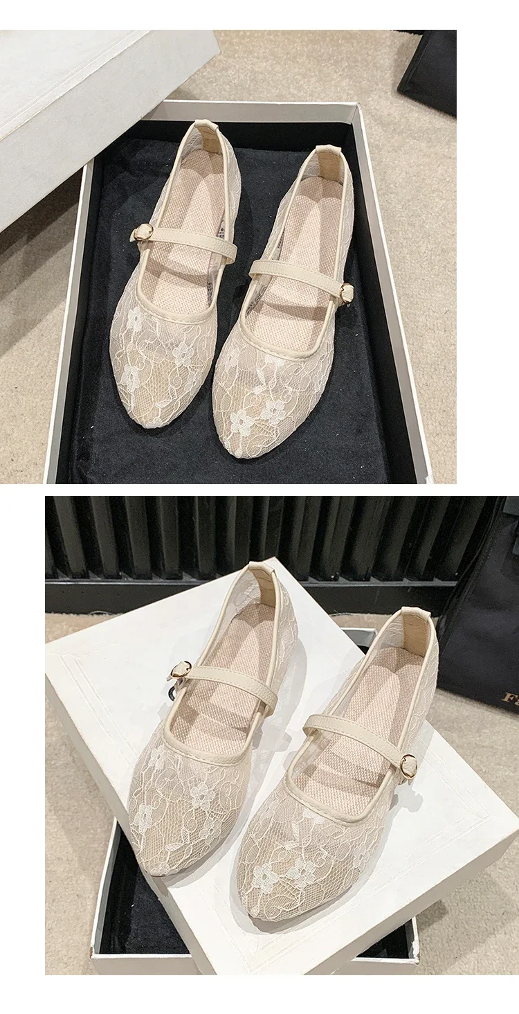 2024 New Women Flats Shoes Summer Ballet Flats Fashion Bow Women Shoes Slip on Sweet Hollow Flat Shoes Female Zapatos De Mujer