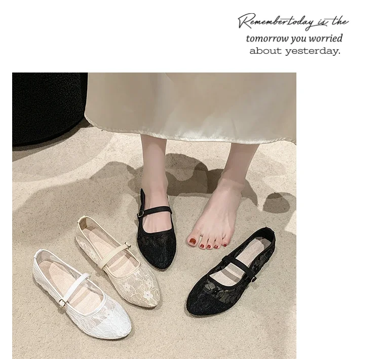 2024 New Women Flats Shoes Summer Ballet Flats Fashion Bow Women Shoes Slip on Sweet Hollow Flat Shoes Female Zapatos De Mujer
