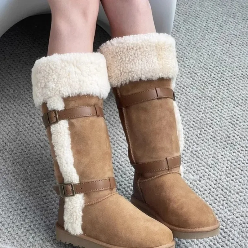Thickened Lamb Wool Long Tube Snow Boots for Women New Autumn Winter Anti-slip Fleece-lined Cotton Shoes Knee High Boots Thickened Lamb Wool Long Tube Snow Boots for Women New Autumn Winter Anti-slip Fleece-lined Cotton Shoes Knee High Boots