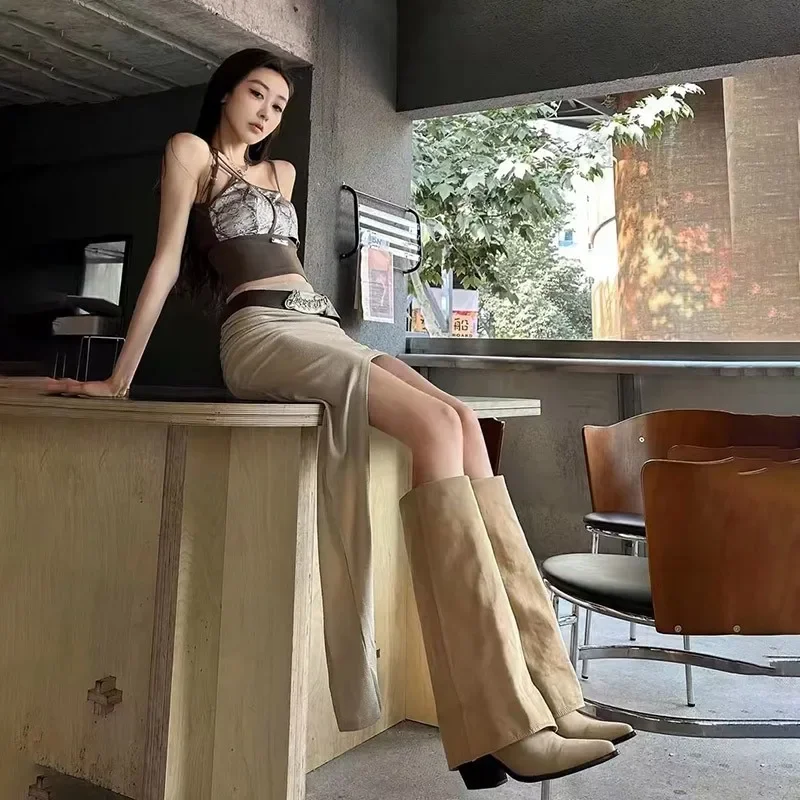 Women Pointed Toe High Boots Fashion Sexy Mid Heels Shoes Woman Chunky Trend Chelsea Boots Pumps Elegant Mujer Snow Goth Botas Women Pointed Toe High Boots Fashion Sexy Mid Heels Shoes Woman Chunky Trend Chelsea Boots Pumps Elegant Mujer Snow Goth Botas