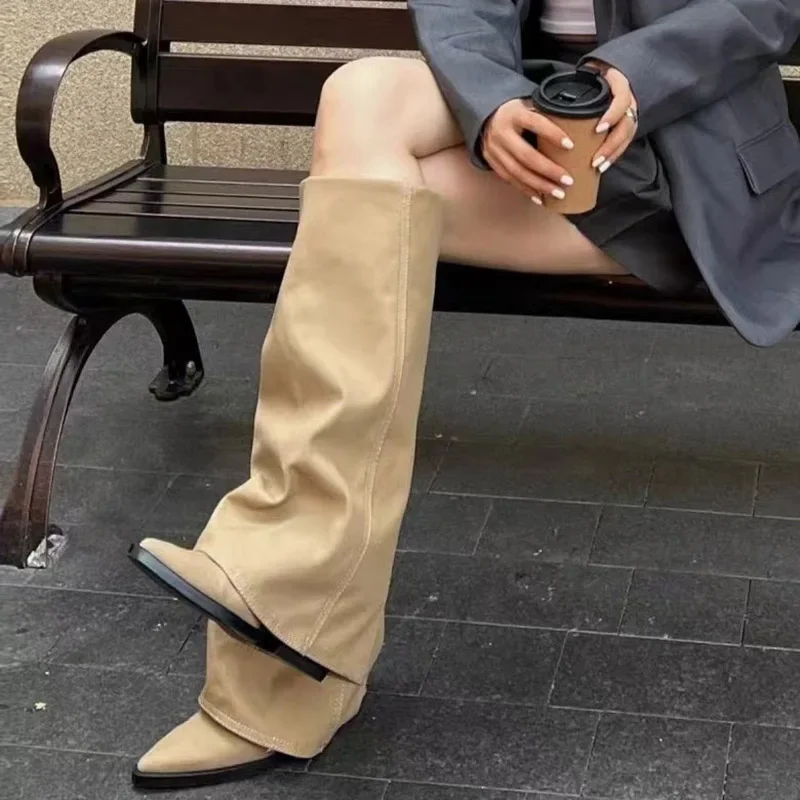 Women Pointed Toe High Boots Fashion Sexy Mid Heels Shoes Woman Chunky Trend Chelsea Boots Pumps Elegant Mujer Snow Goth Botas Women Pointed Toe High Boots Fashion Sexy Mid Heels Shoes Woman Chunky Trend Chelsea Boots Pumps Elegant Mujer Snow Goth Botas