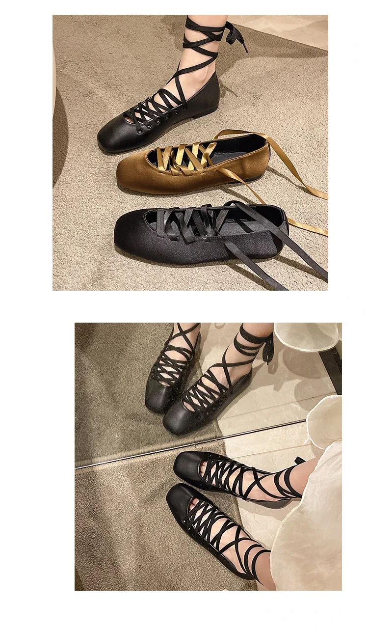 Shoes Woman 2025 Ballet Flats Square Toe Female Footwear New Big Size Retro Ballerinas Dress Mary Janes Ballerinas Woman Shoes Woman 2025 Ballet Flats Square Toe Female Footwear New Big Size Retro Ballerinas Dress Mary Janes Ballerinas Woman