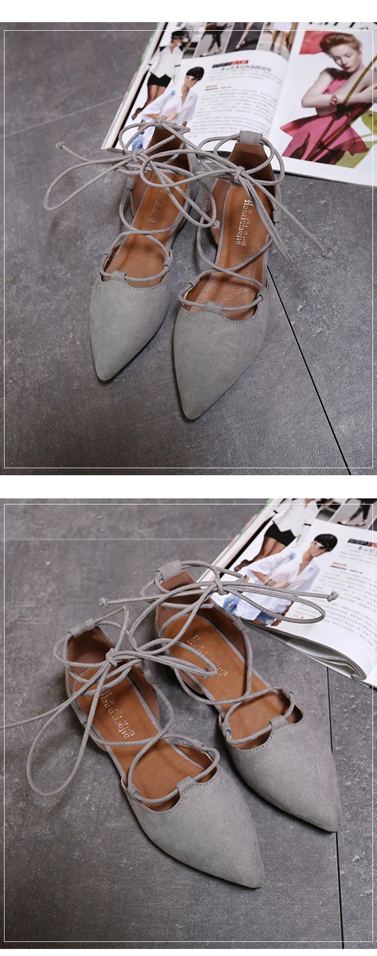 Sexy Cross-tied Gladiator Summer Shoes Woman Pointe Toe Cut Out Flat Lace Up Ballet Flats Roman Style Shoes Big Size 43