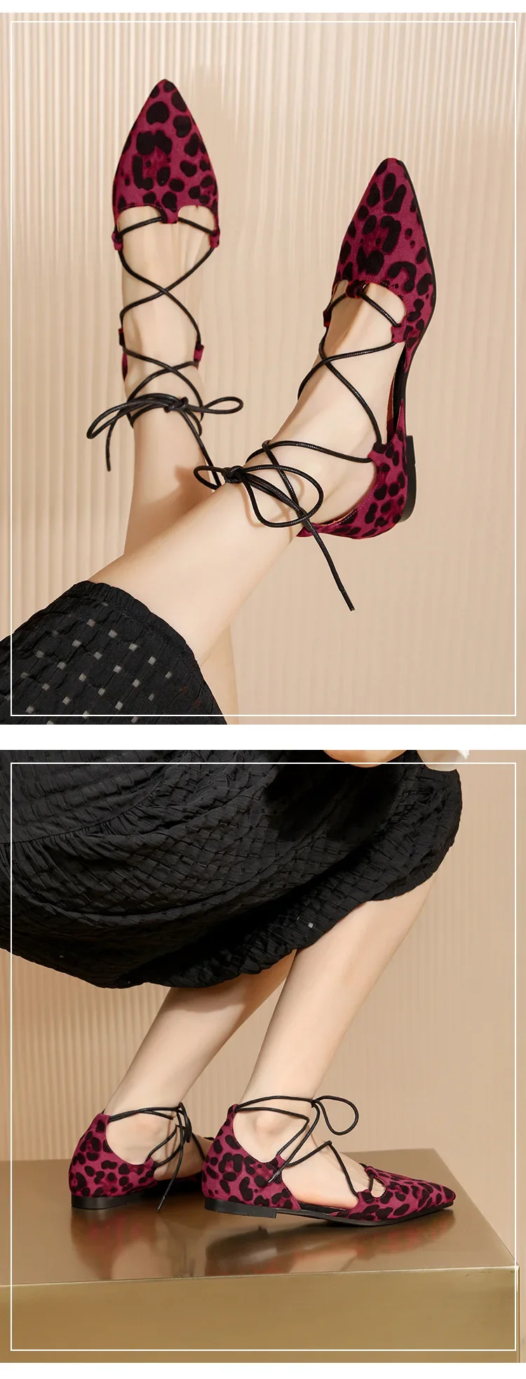 Sexy Cross-tied Gladiator Summer Shoes Woman Pointe Toe Cut Out Flat Lace Up Ballet Flats Roman Style Shoes Big Size 43