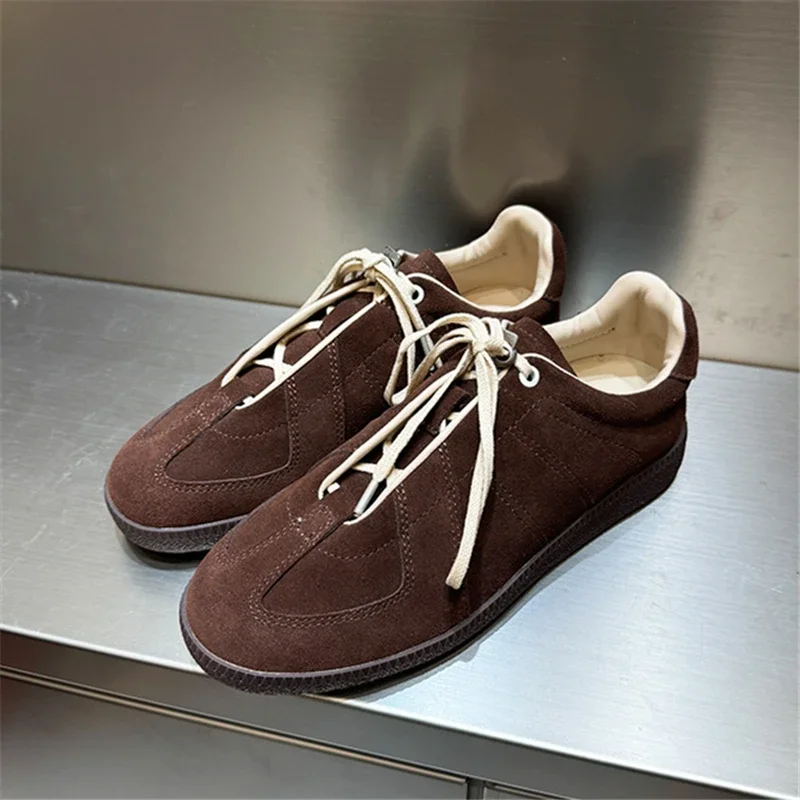 Women's Shoes Retro Fashion Flat Heel All Match Casual Trainers Solid Tennis Female Sneakers Runway Sport Shoes