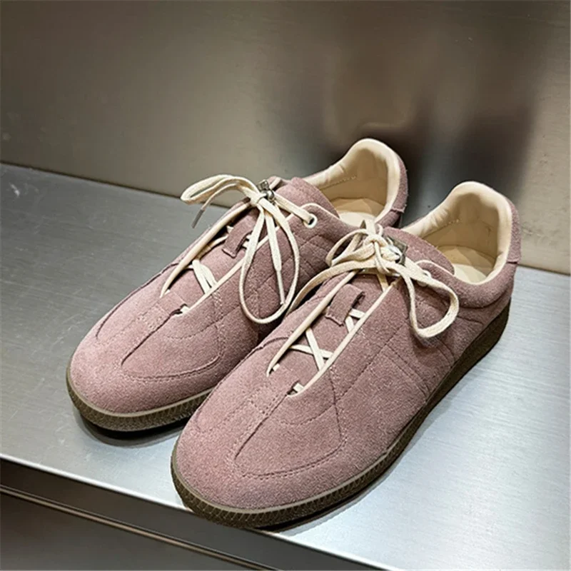 Women's Shoes Retro Fashion Flat Heel All Match Casual Trainers Solid Tennis Female Sneakers Runway Sport Shoes