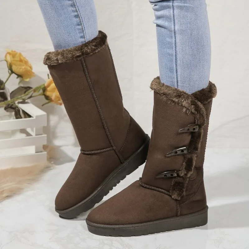 Classic Plush Snow Boots and Calf Women's Boots Wool Women's Boots Warm Winter Shoes 2025 Winter New Women's Shoes