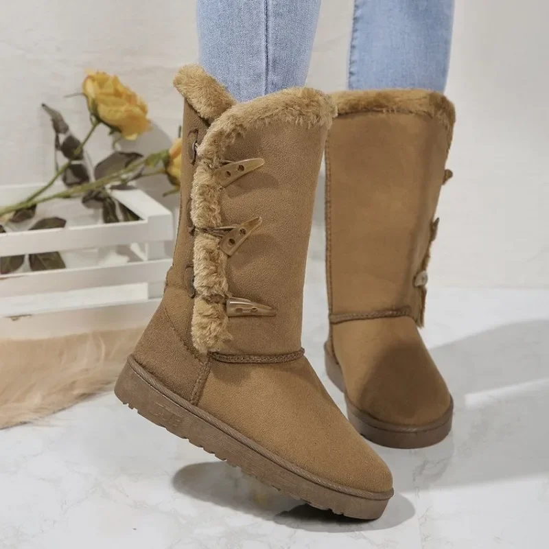 Classic Plush Snow Boots and Calf Women's Boots Wool Women's Boots Warm Winter Shoes 2025 Winter New Women's Shoes