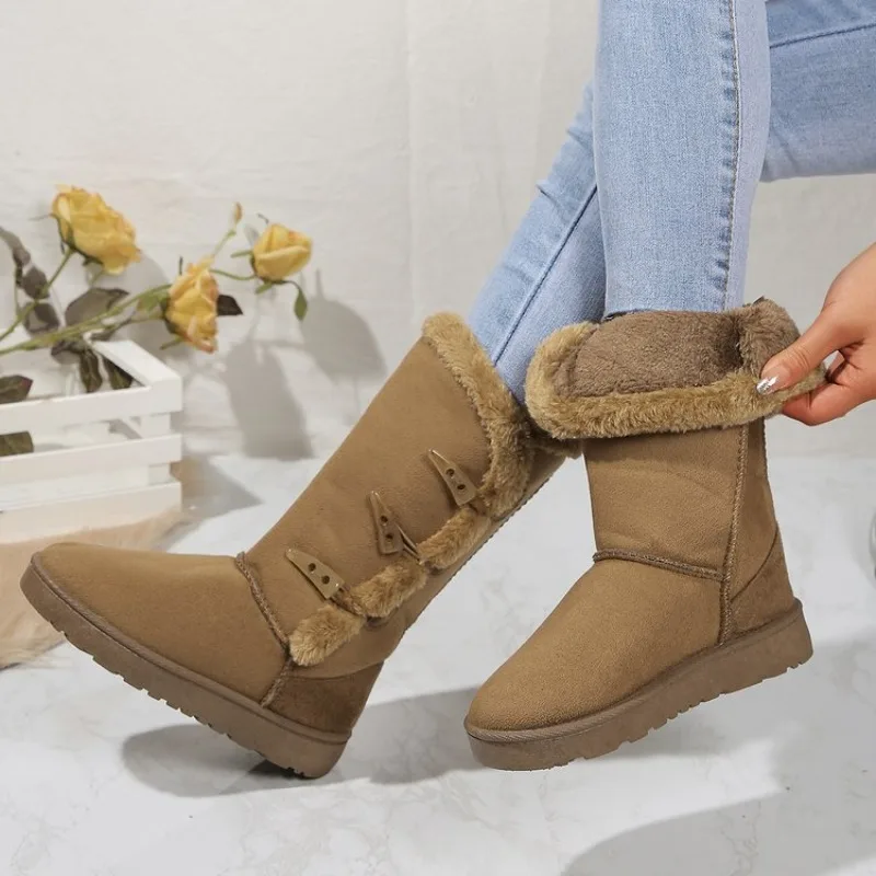Classic Plush Snow Boots and Calf Women's Boots Wool Women's Boots Warm Winter Shoes 2025 Winter New Women's Shoes