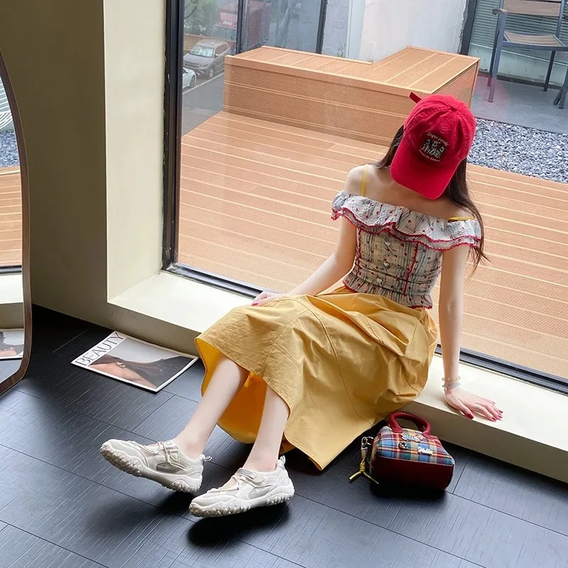 Mary Jane Sports Sandals Women's Summer Soft Bot Anti-Slip 2025 New Hollow out Breathable Thi Heel Magic Tape