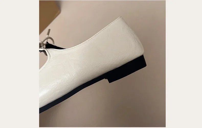 2025 Spring Women Ballet Flats Shallow Mouth Shoes Butterfly-knot Casual Soft Sole Women Shoes Comfortable Leather Women Shoes